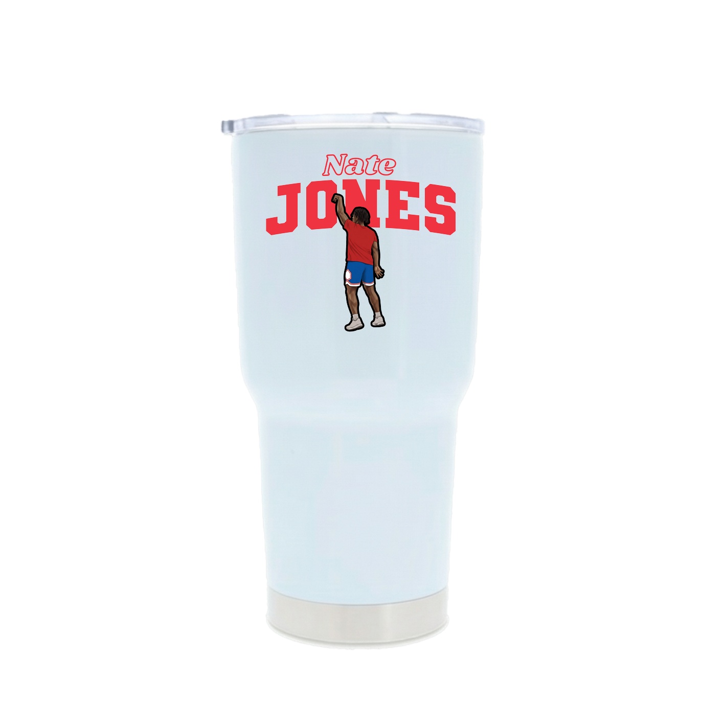 30oz Stainless Steel Tumbler — Name Arch in White