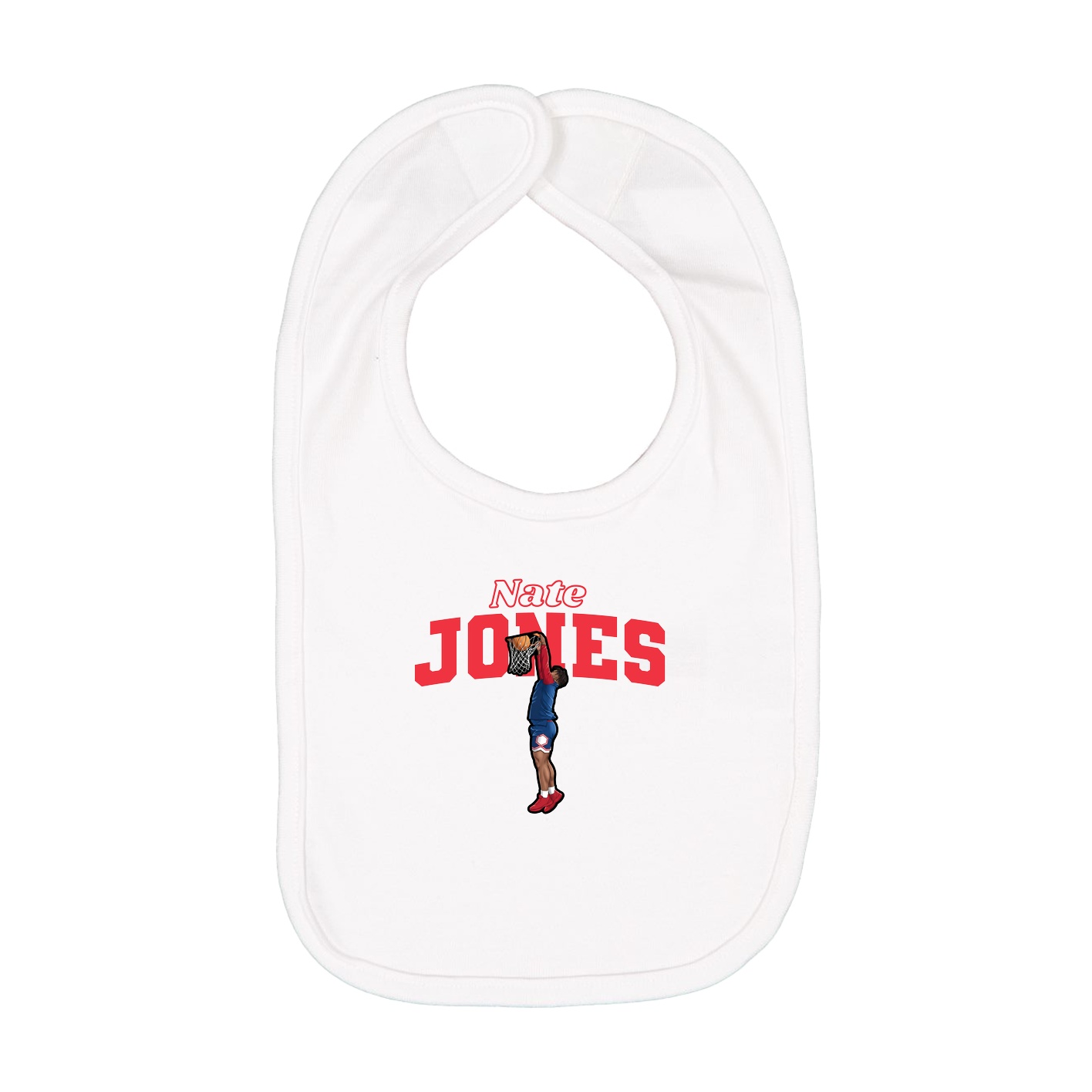 Infant Bib — Name Arch in White