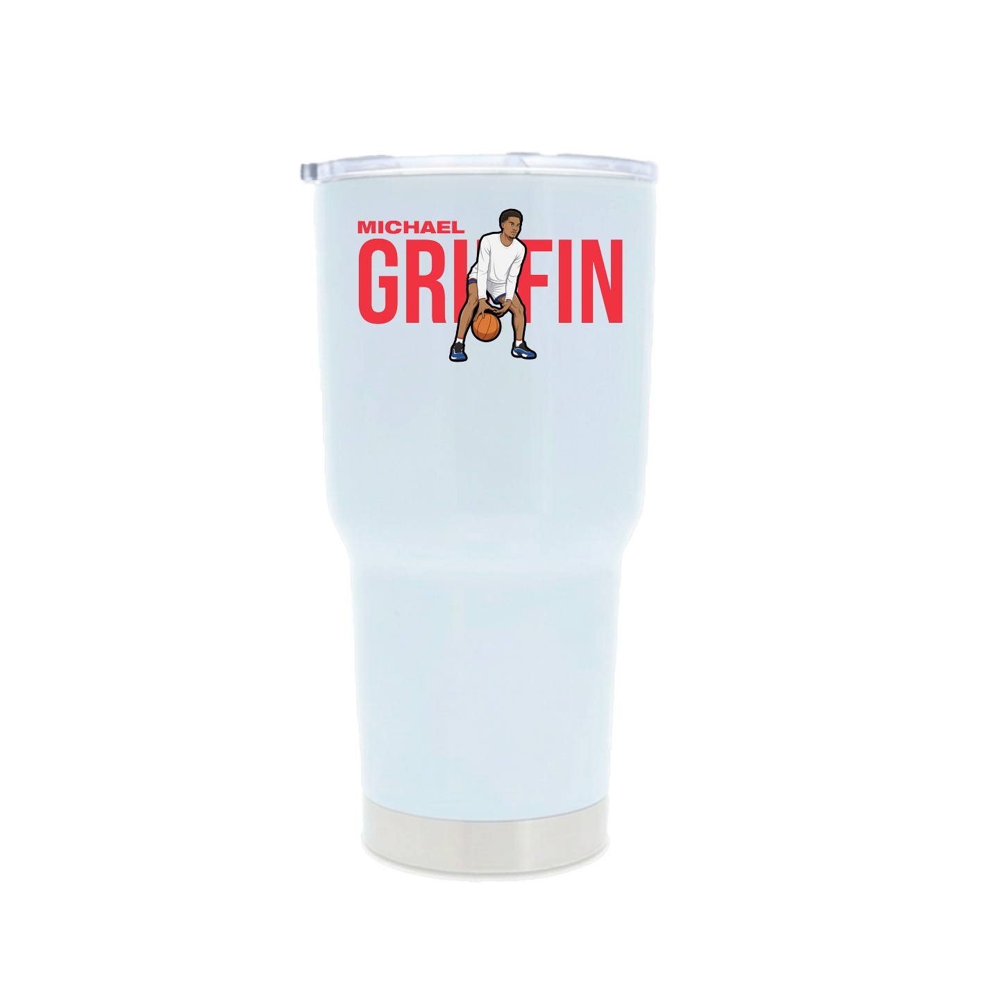 30oz Stainless Steel Tumbler — Player Name in White