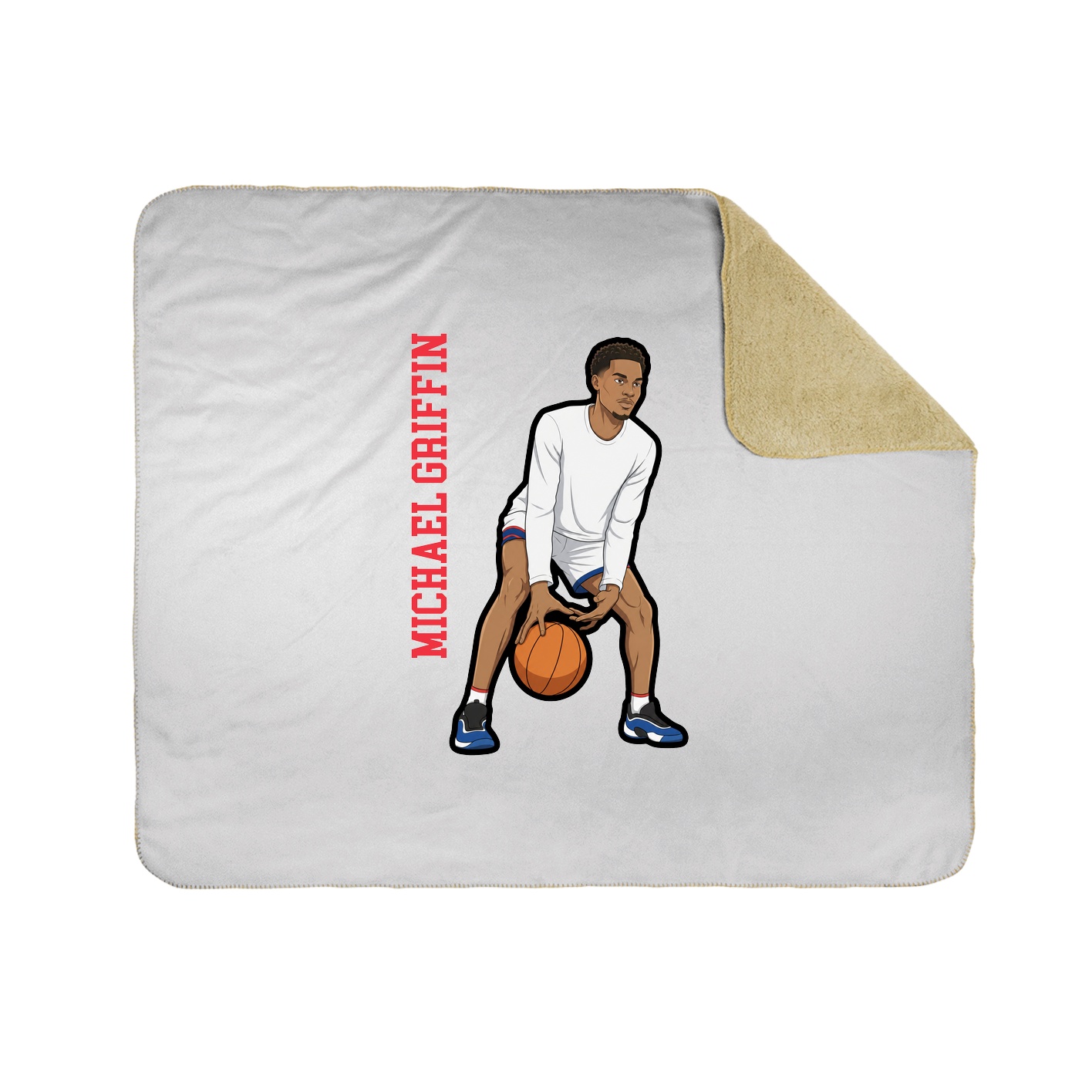 Throw Blanket — Name Vertical in White