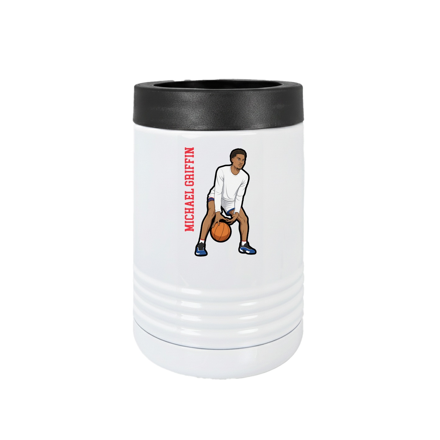 Beverage Holder — Name Vertical in White