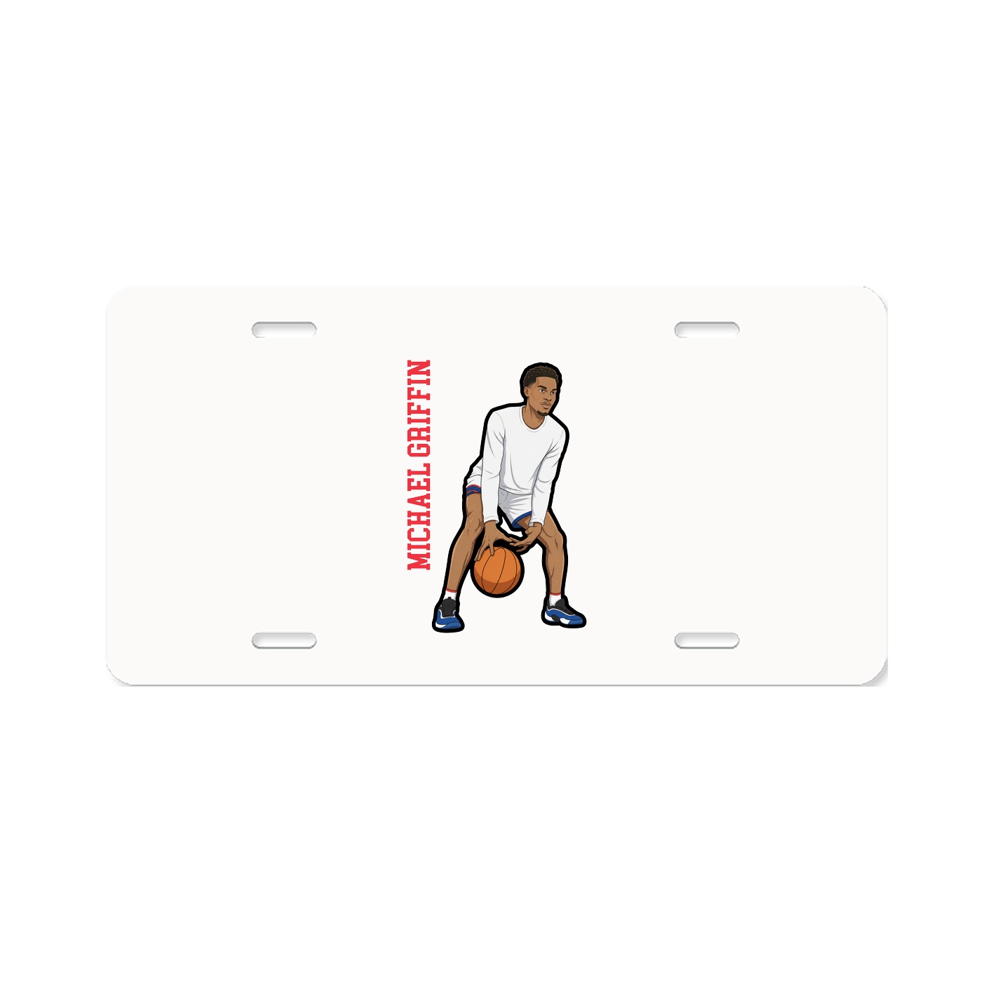 License Plate — Name Vertical in Classic
