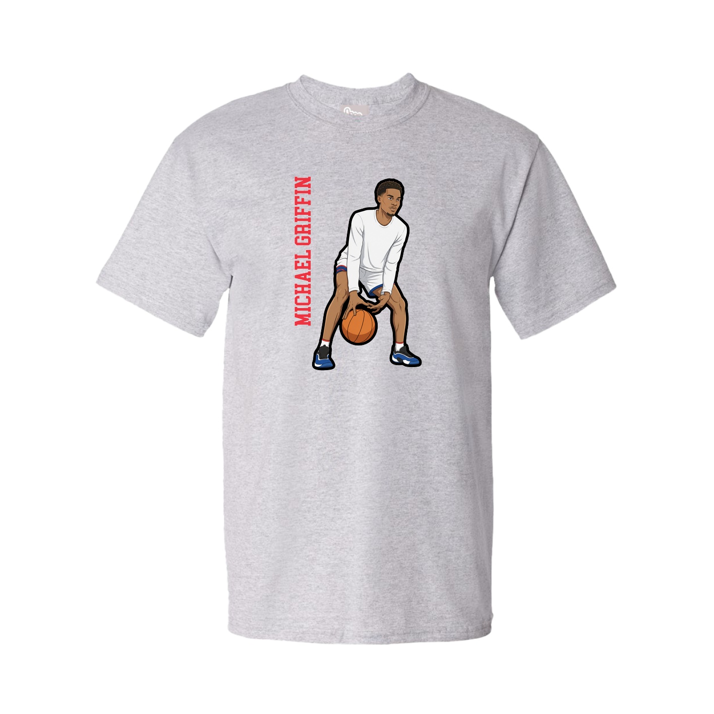 Tee — Name Vertical in Grey