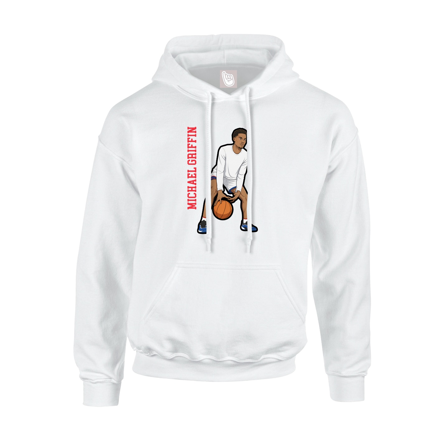 Youth Hoodie — Name Vertical in White