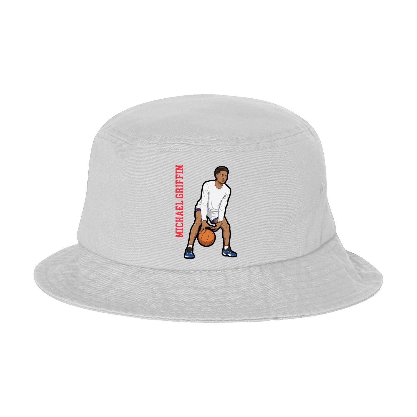 Bucket Cap — Name Vertical in White