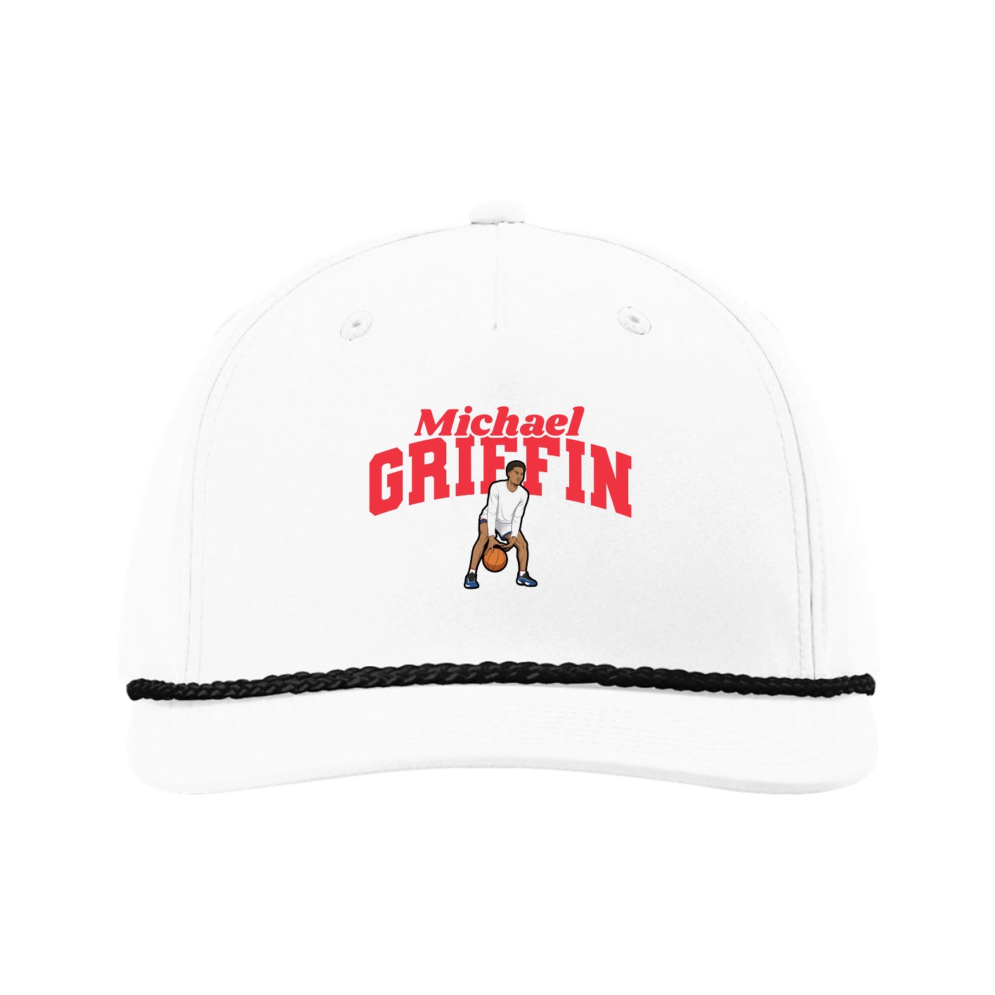 Five-Panel Classic Rope Cap — Signature Arch in White