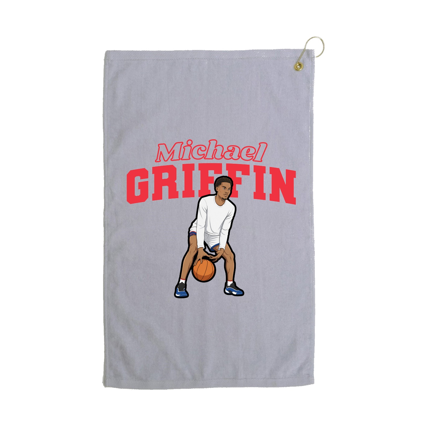 Golf Towel — Name Arch in Grey