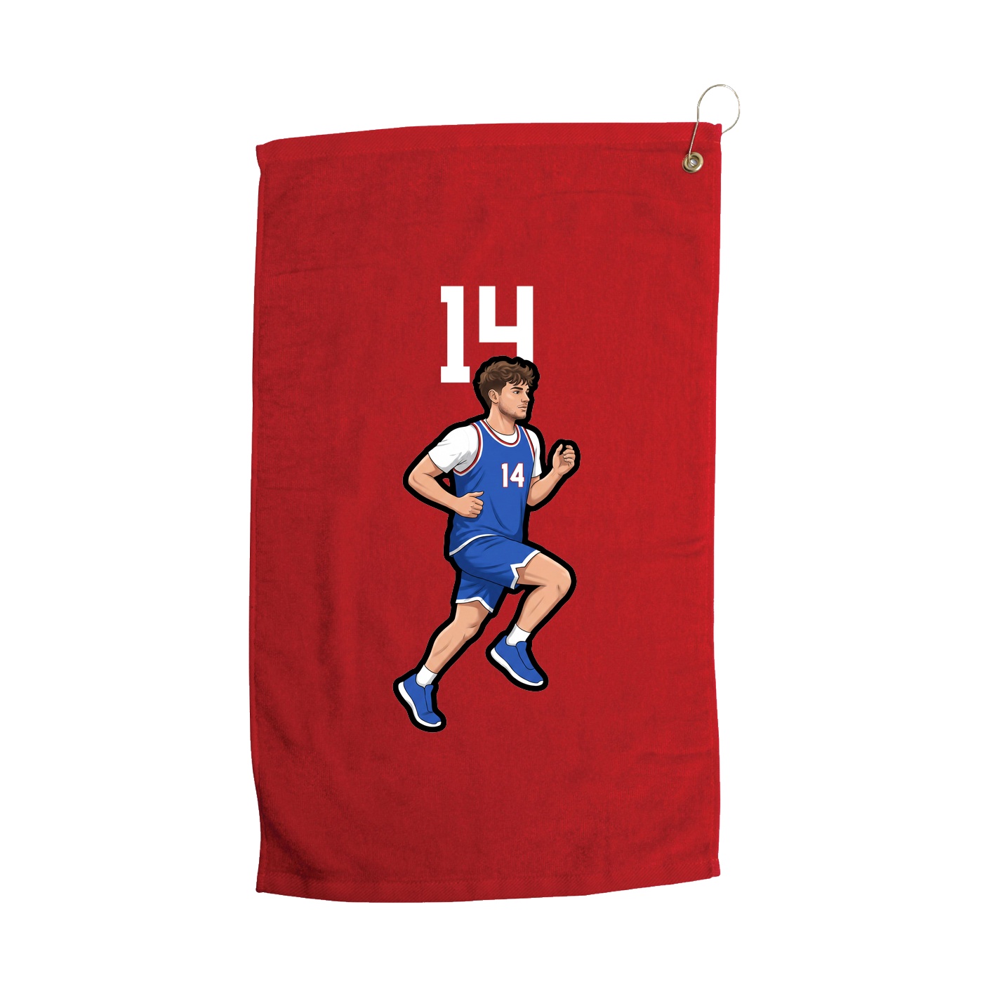 Golf Towel — Number Top in Red