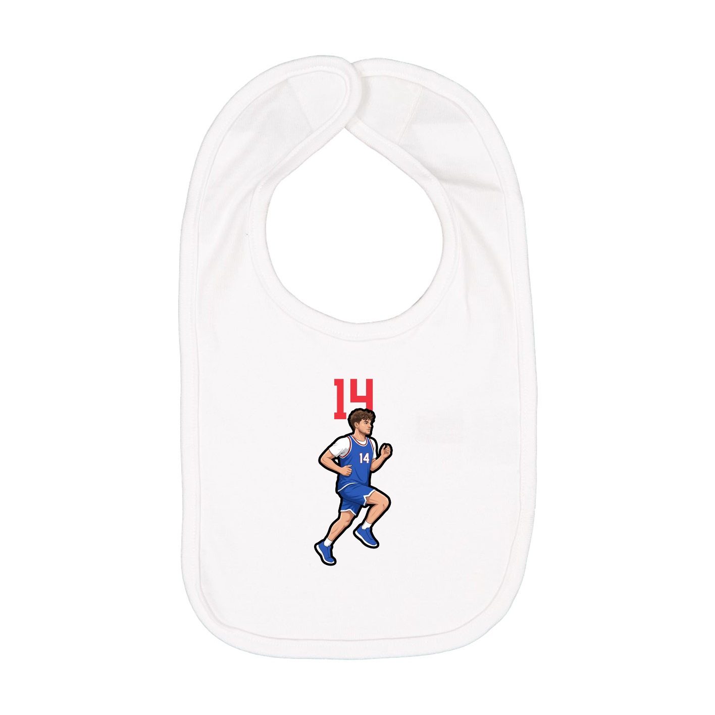Infant Bib — Number Top in White