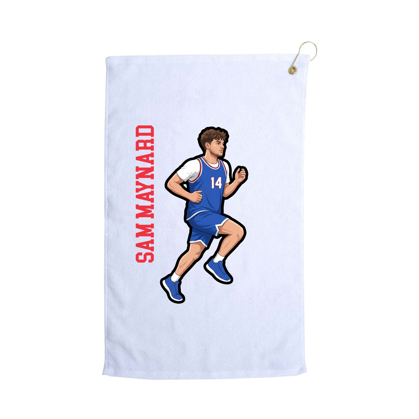 Golf Towel — Name Vertical in White