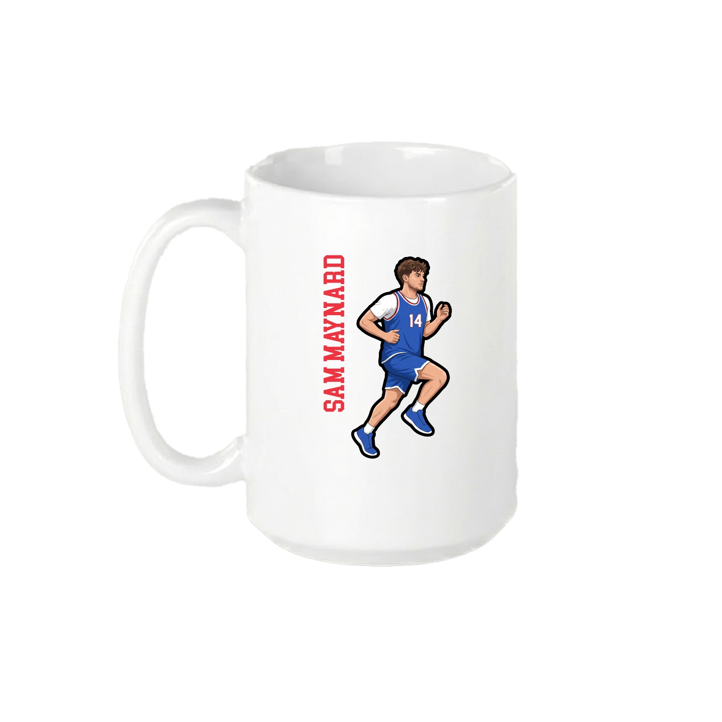 15oz Coffee Mug — Name Vertical in White
