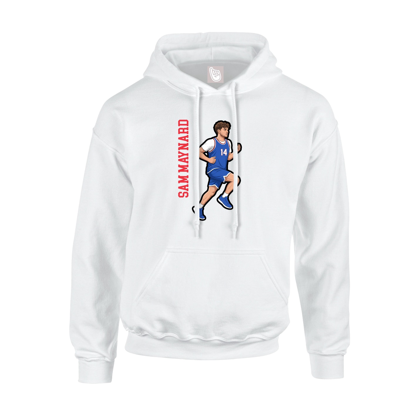 Youth Hoodie — Name Vertical in White