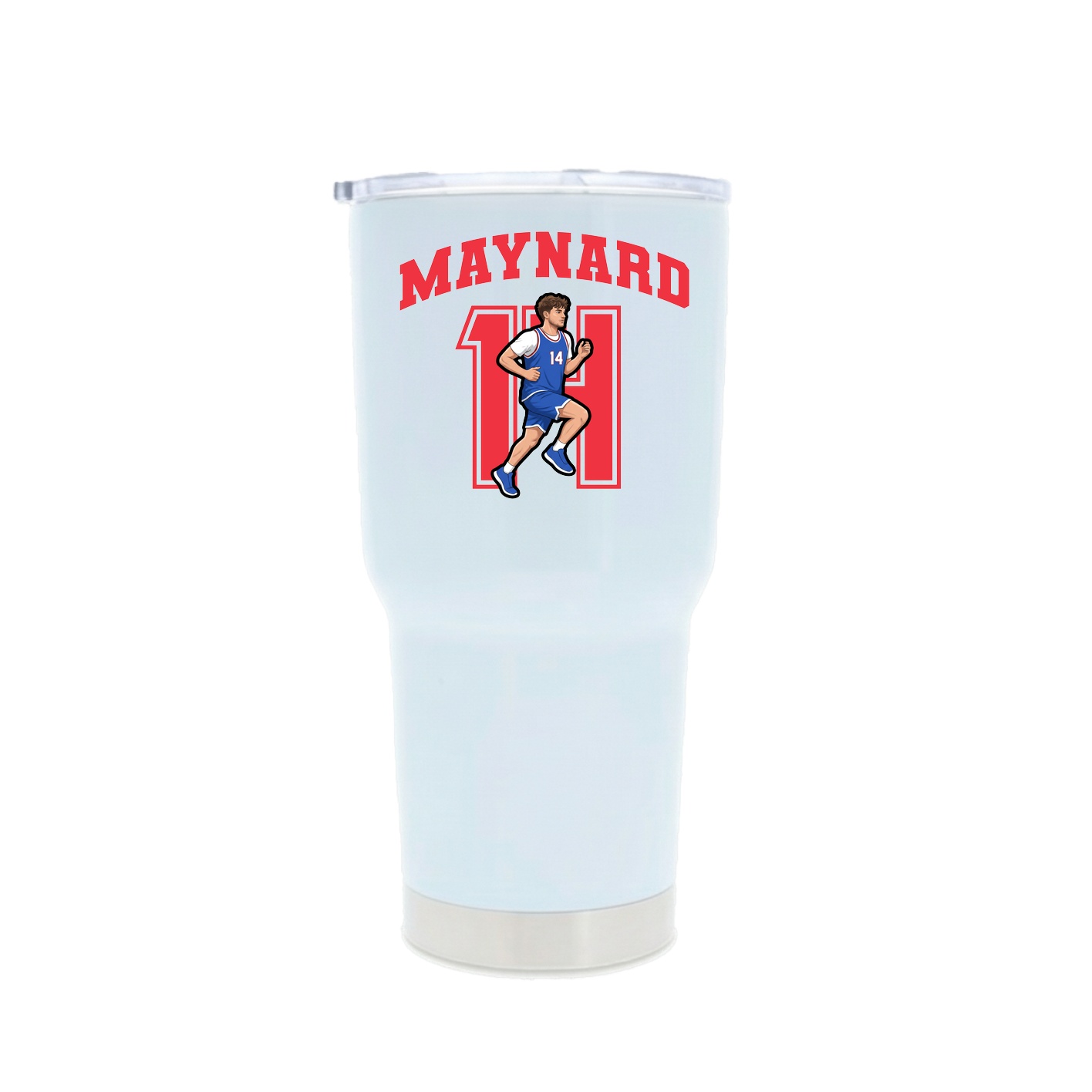 30oz Stainless Steel Tumbler — Number in White