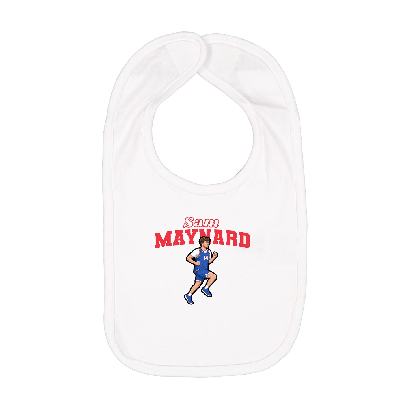 Infant Bib — Name Arch in White