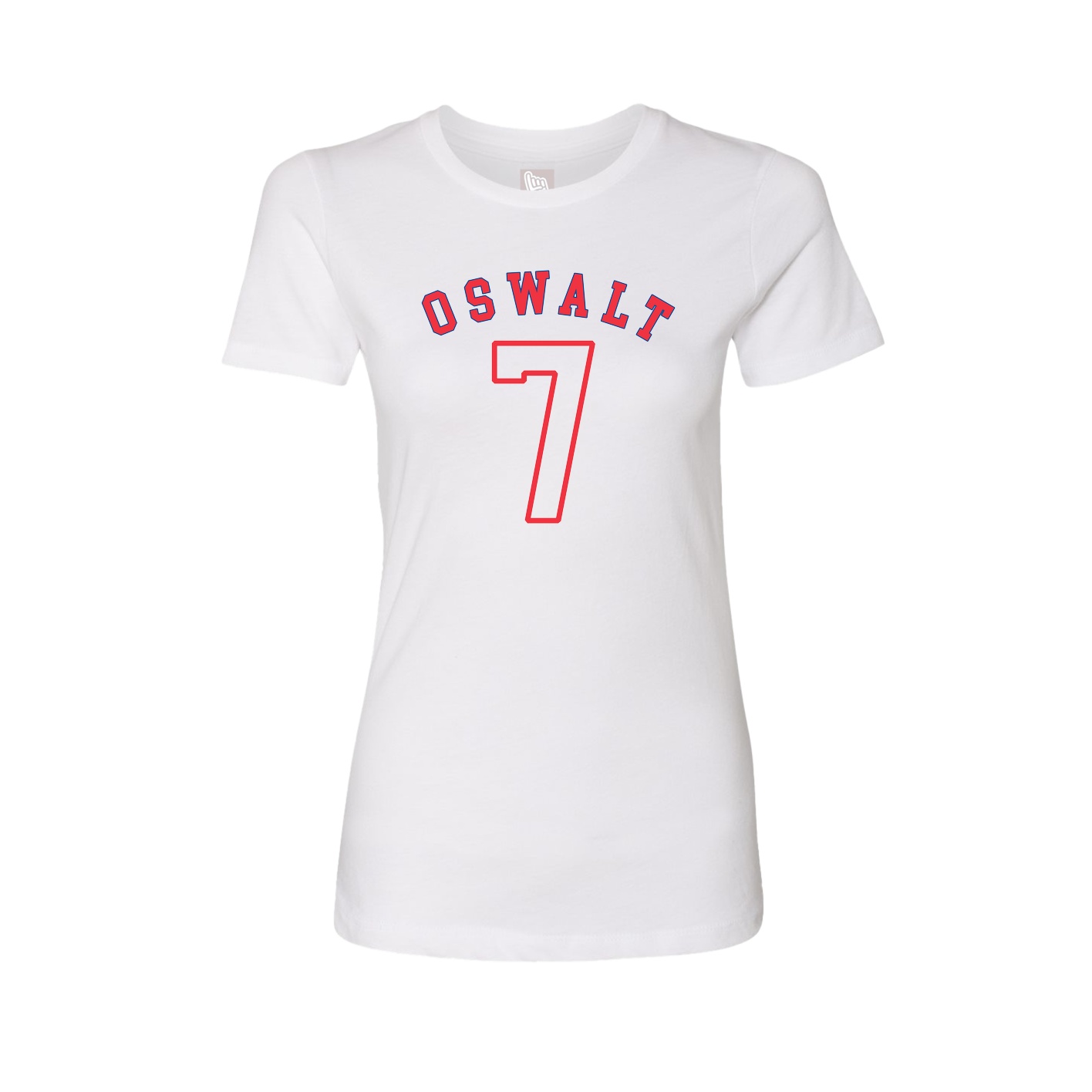 Fitted Women's Tee — Shirsey Arch in White
