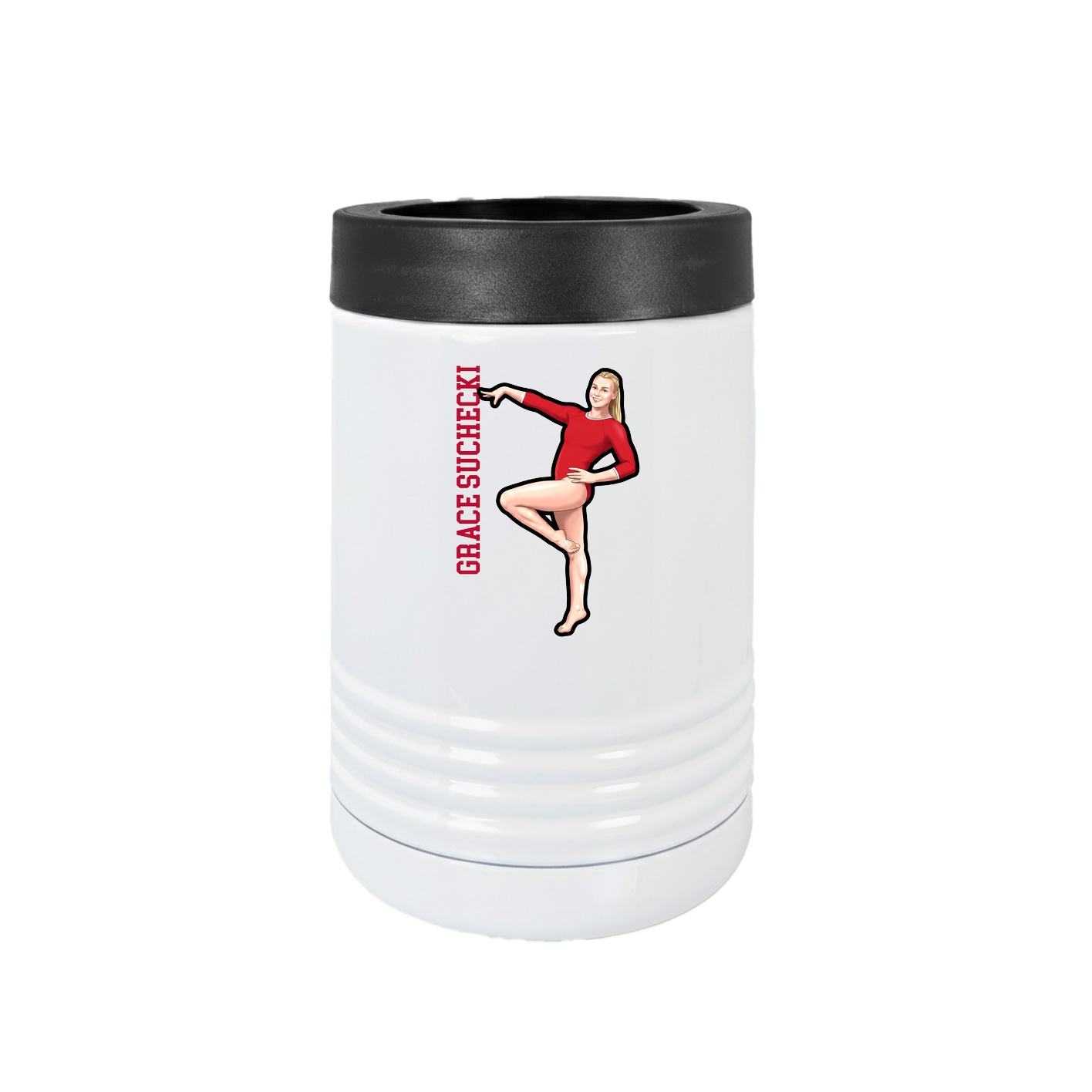Beverage Holder — Name Vertical in White