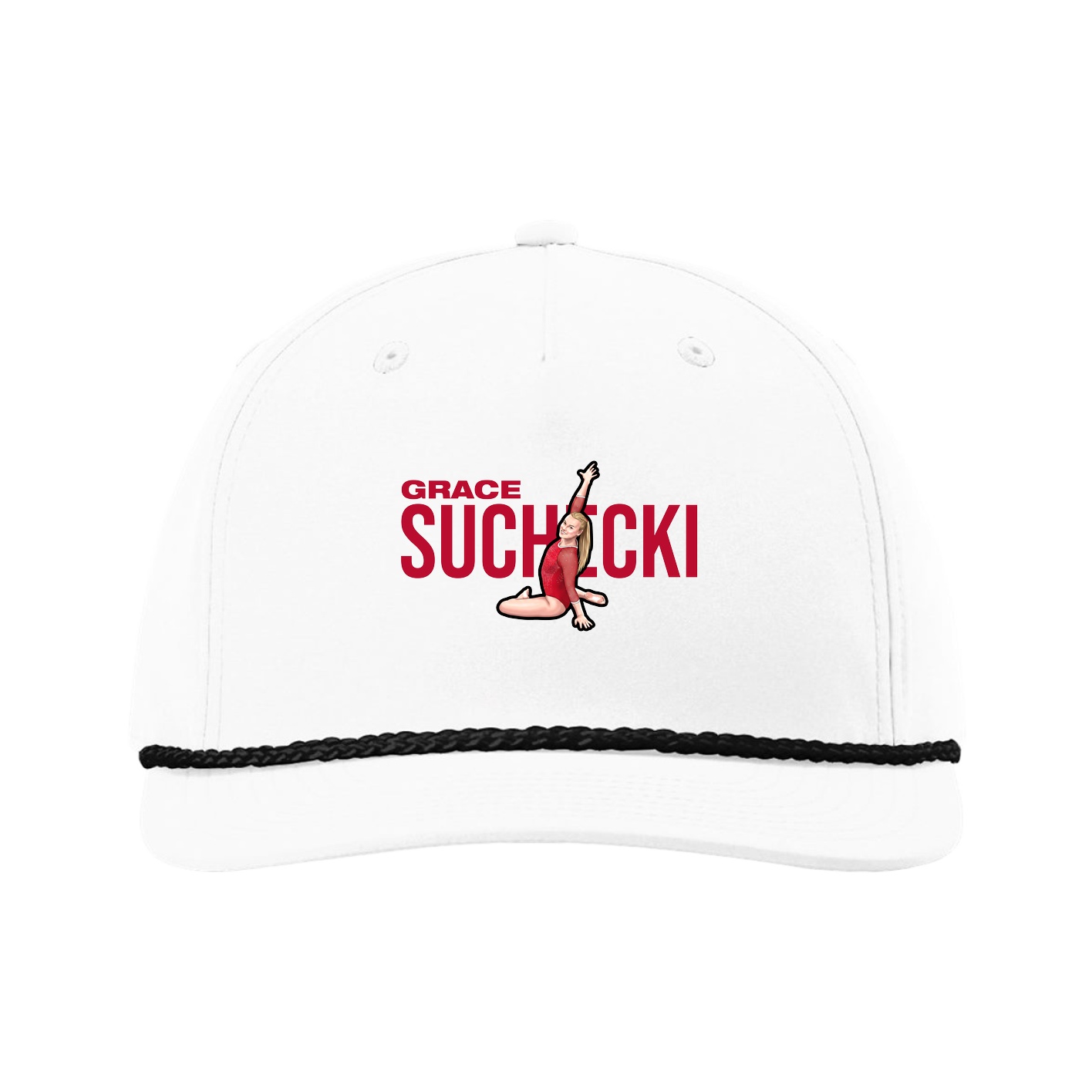 Five-Panel Classic Rope Cap — Player Name in White