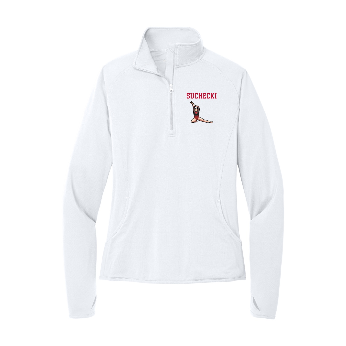 Women's Q-Zip Pullover — Shirsey in White