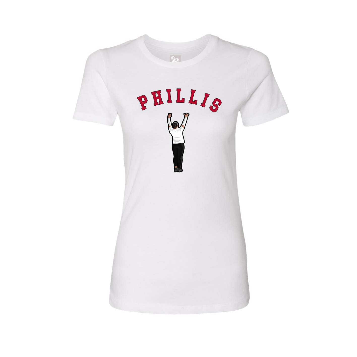 Fitted Women's Tee — Shirsey Arch in White