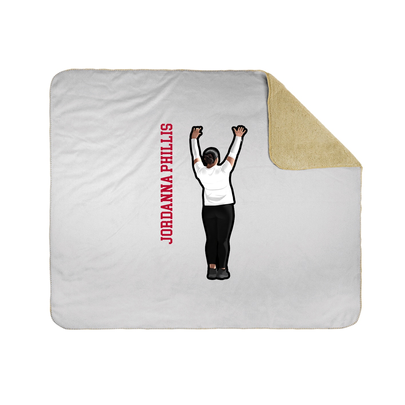 Throw Blanket — Name Vertical in White