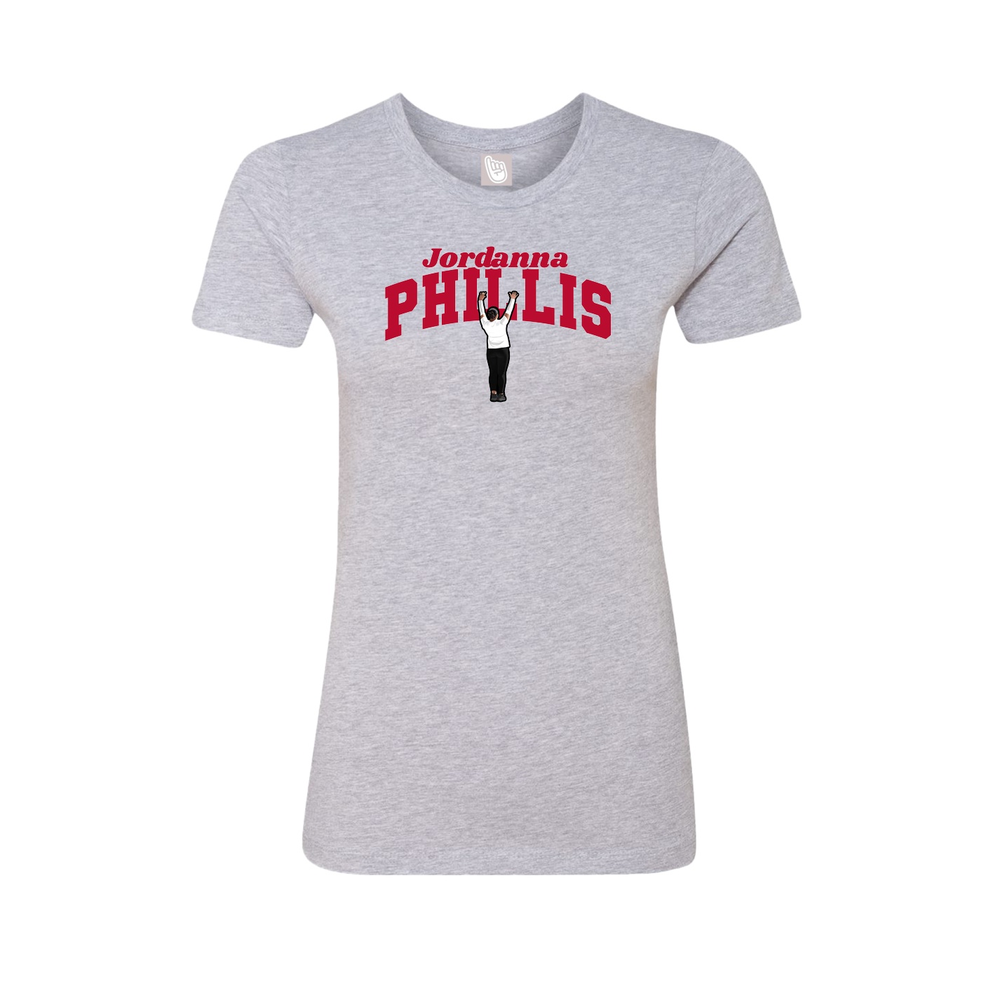 Fitted Women's Tee — Signature Arch in Grey