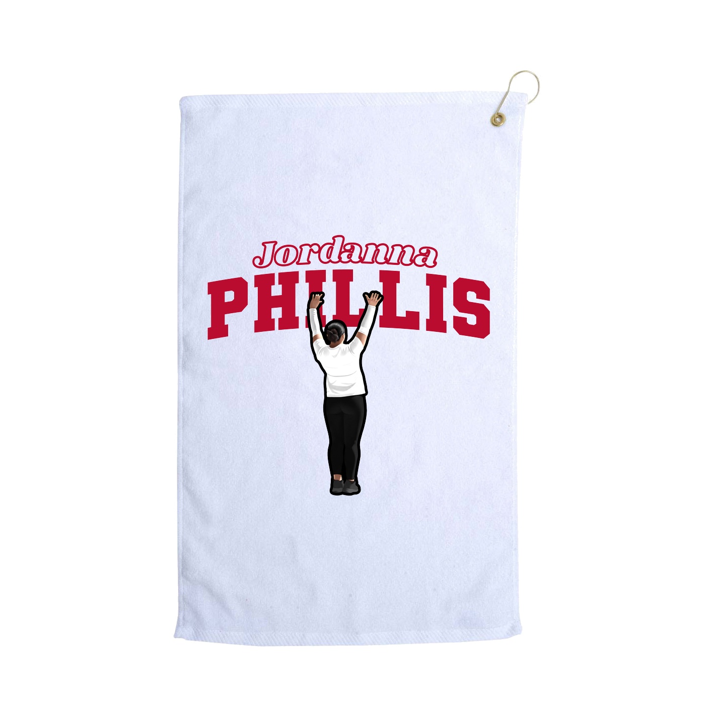 Golf Towel — Name Arch in White