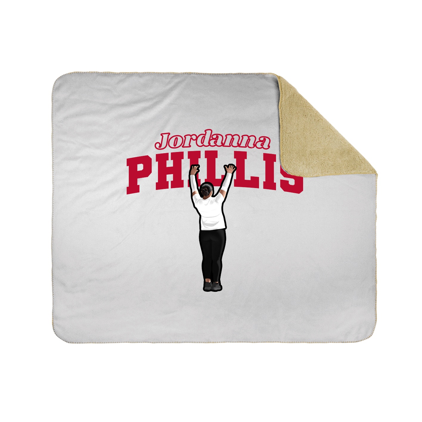 Throw Blanket — Name Arch in White