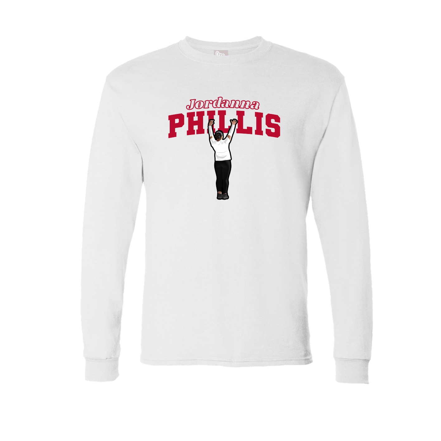 Long Sleeve Tee — Name Arch in White