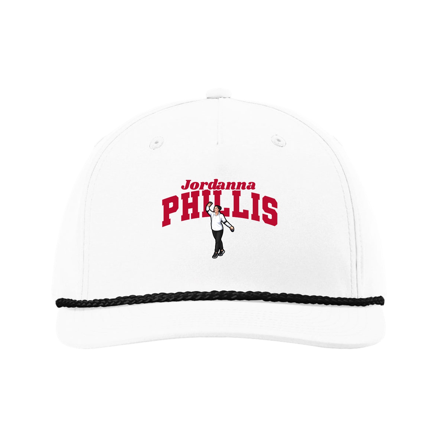 Five-Panel Classic Rope Cap — Signature Arch in White