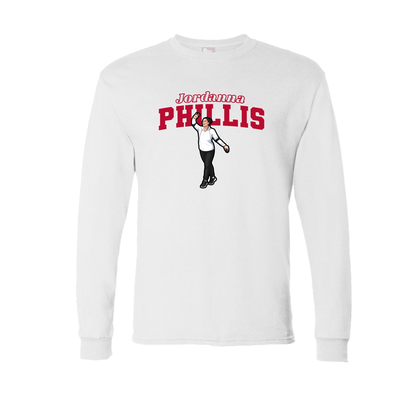 Long Sleeve Tee — Name Arch in White