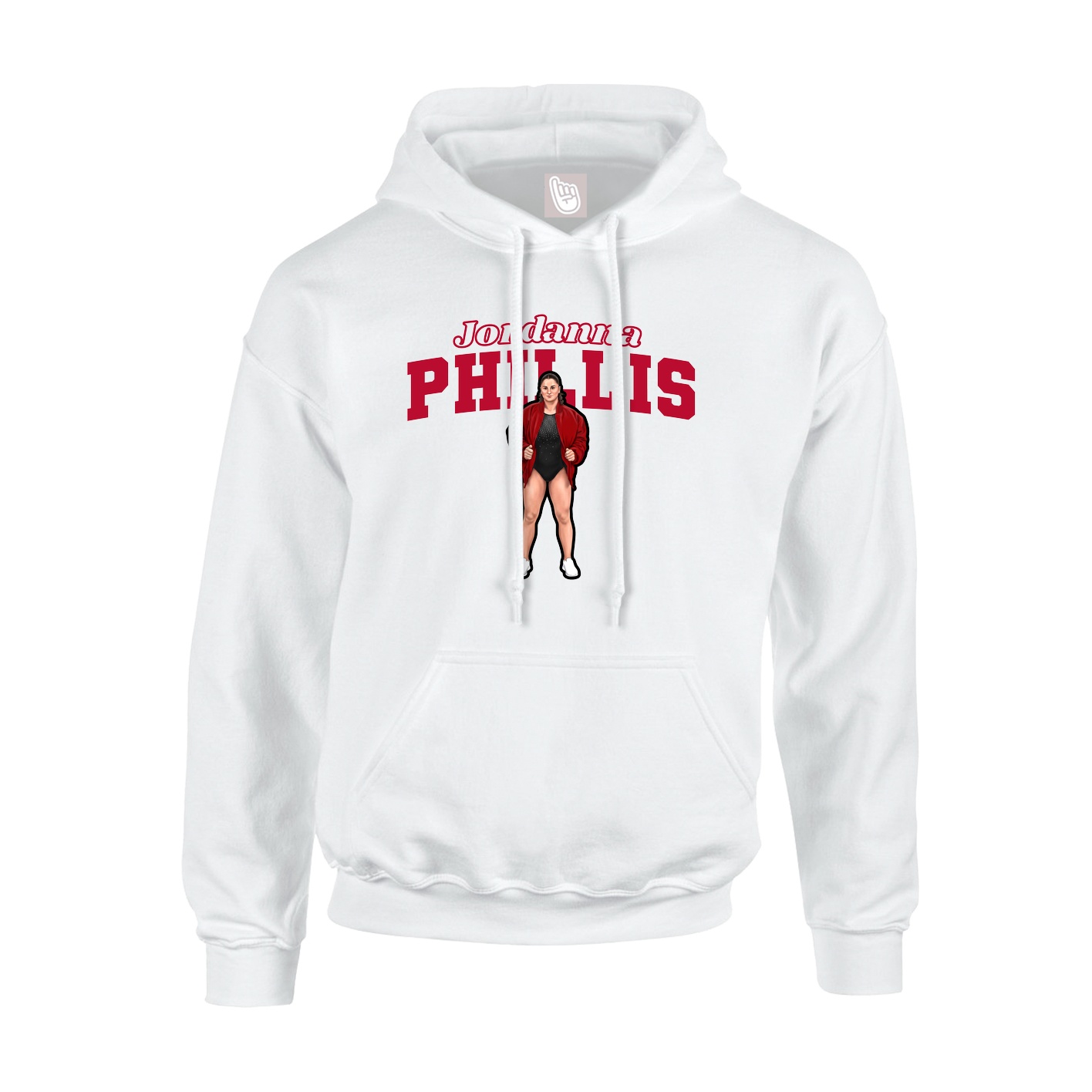 Youth Hoodie — Name Arch in White