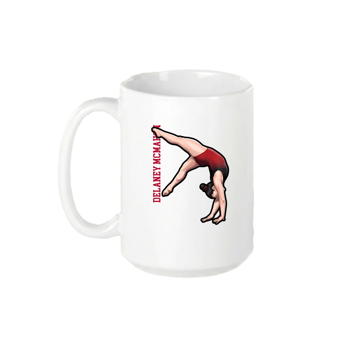 15oz Coffee Mug — Name Vertical in White