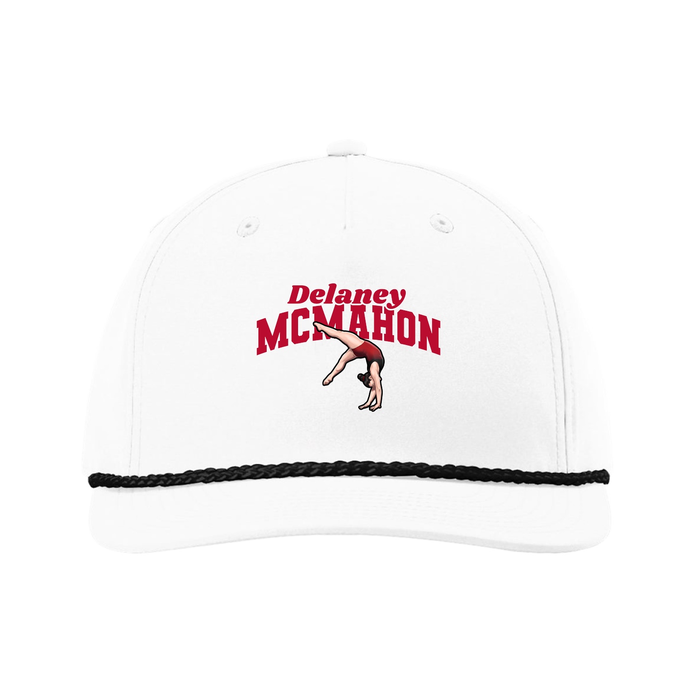 Five-Panel Classic Rope Cap — Signature Arch in White