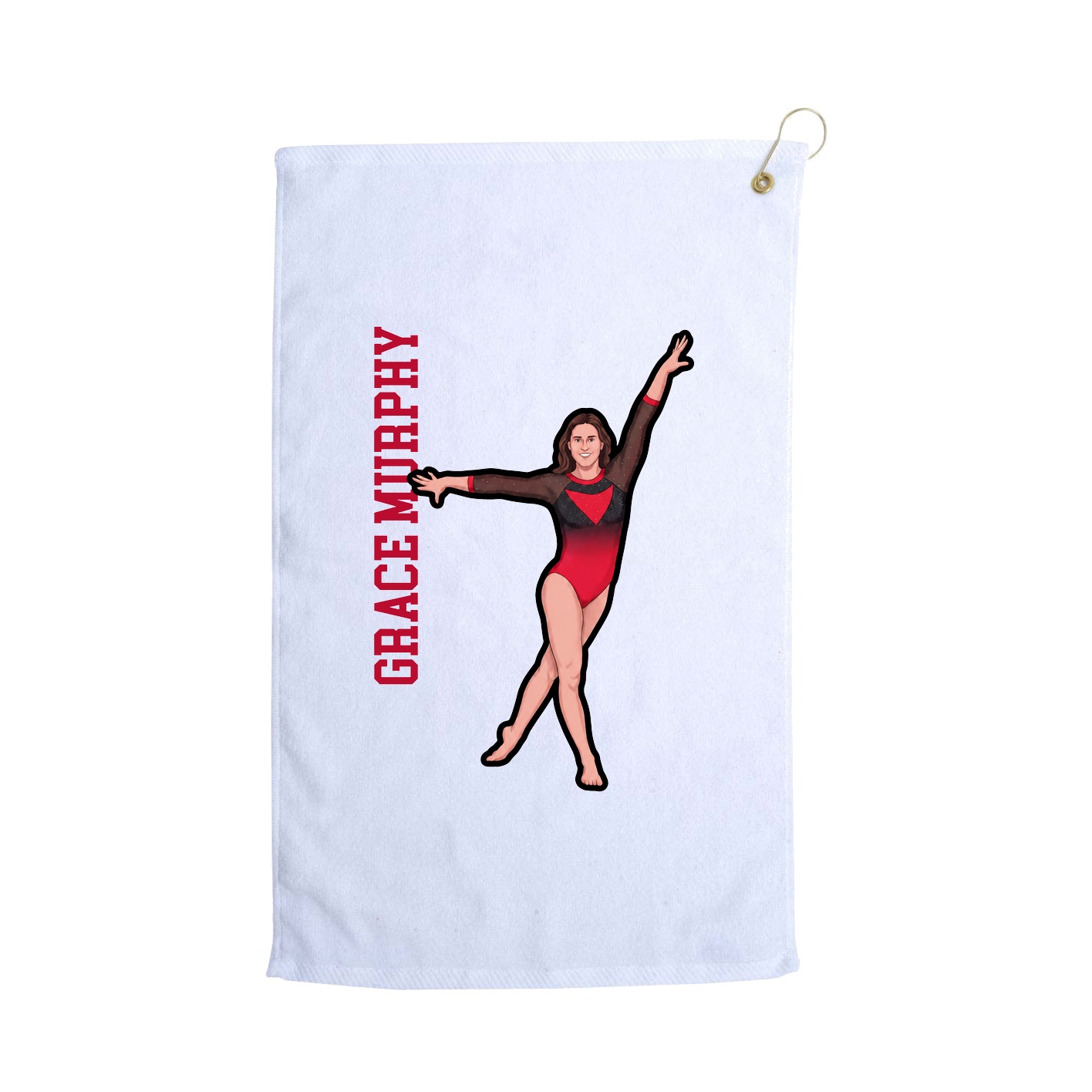 Golf Towel — Name Vertical in White