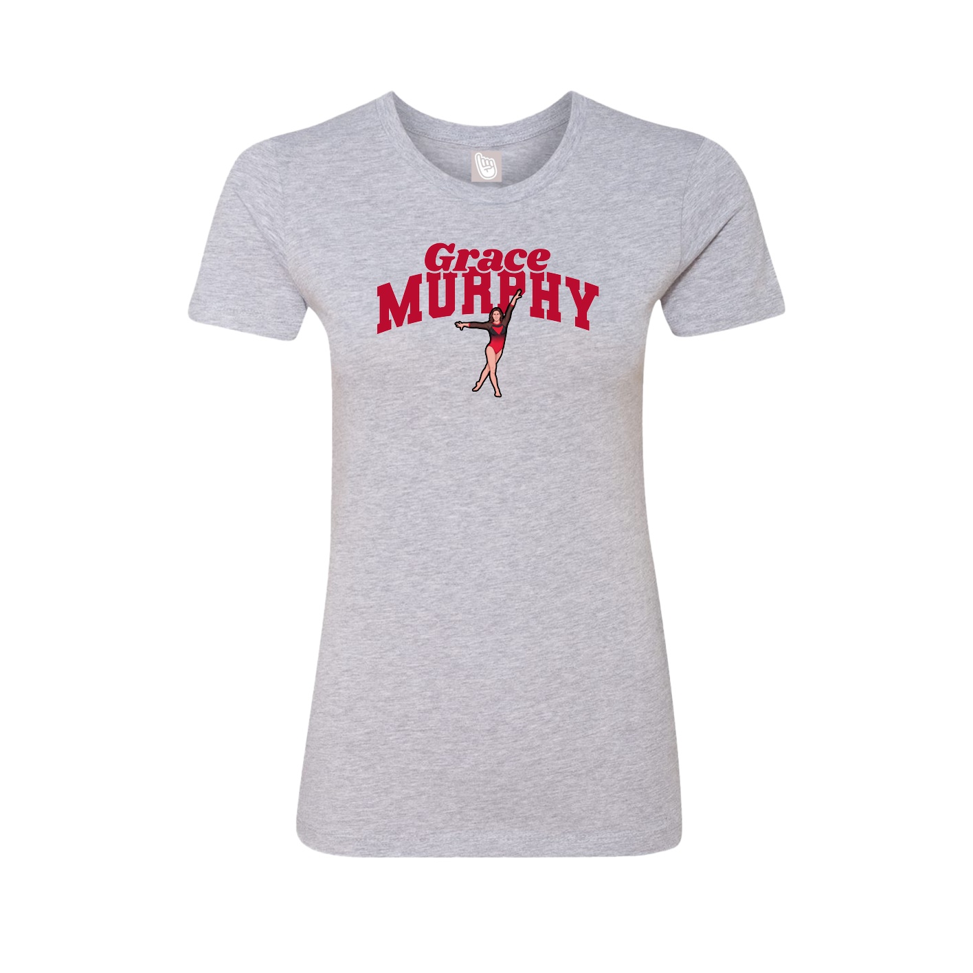 Fitted Women's Tee — Signature Arch in Grey