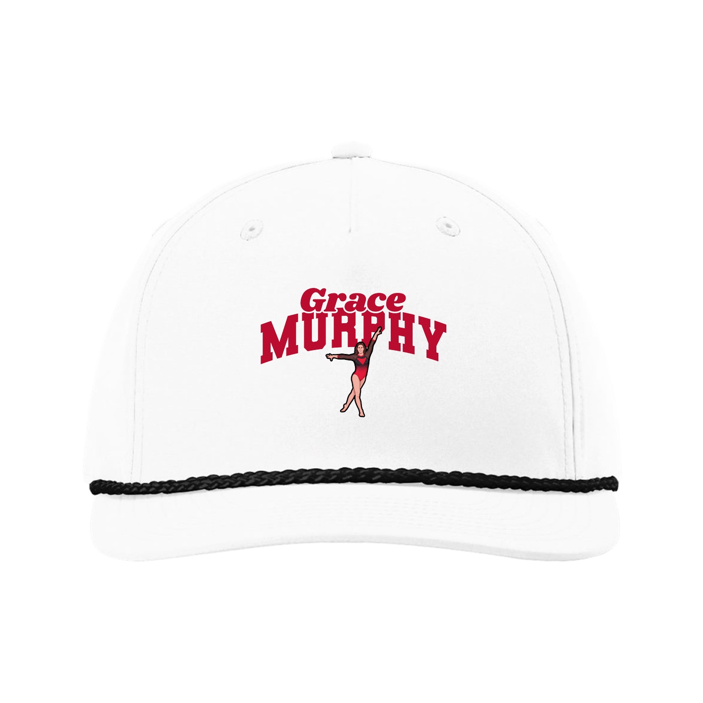 Five-Panel Classic Rope Cap — Signature Arch in White