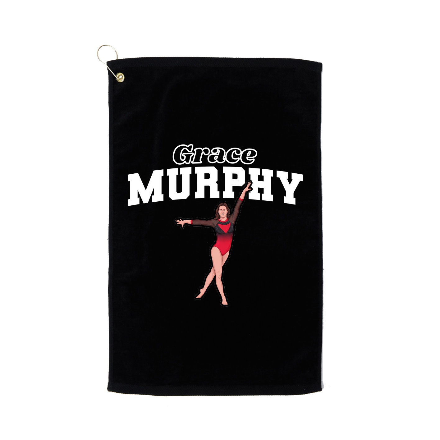 Golf Towel — Name Arch in Black