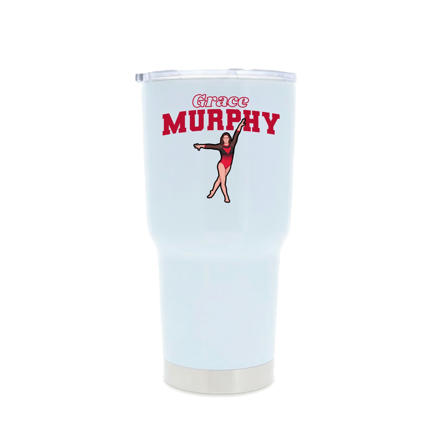 30oz Stainless Steel Tumbler — Name Arch in White