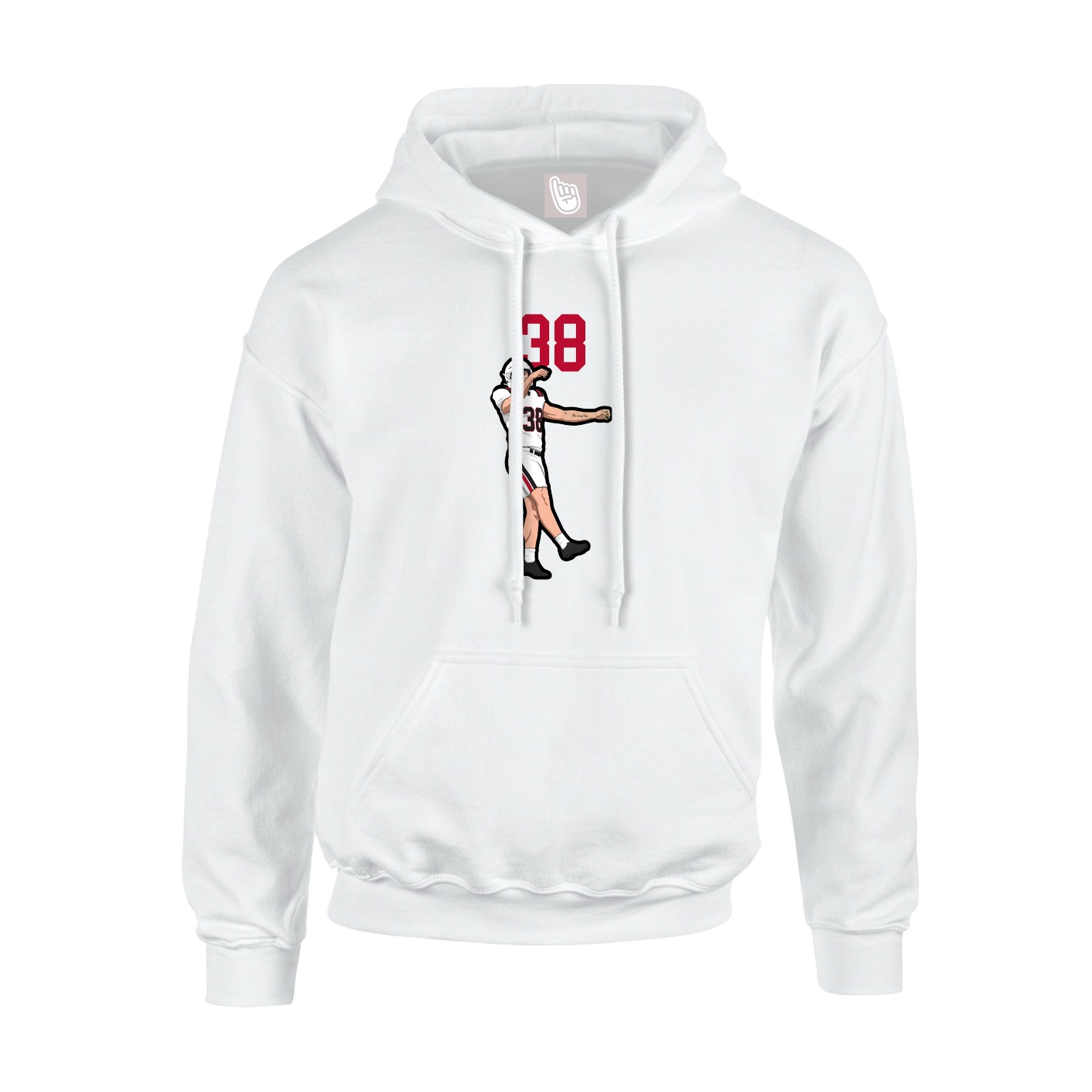Youth Hoodie — Number Top in White