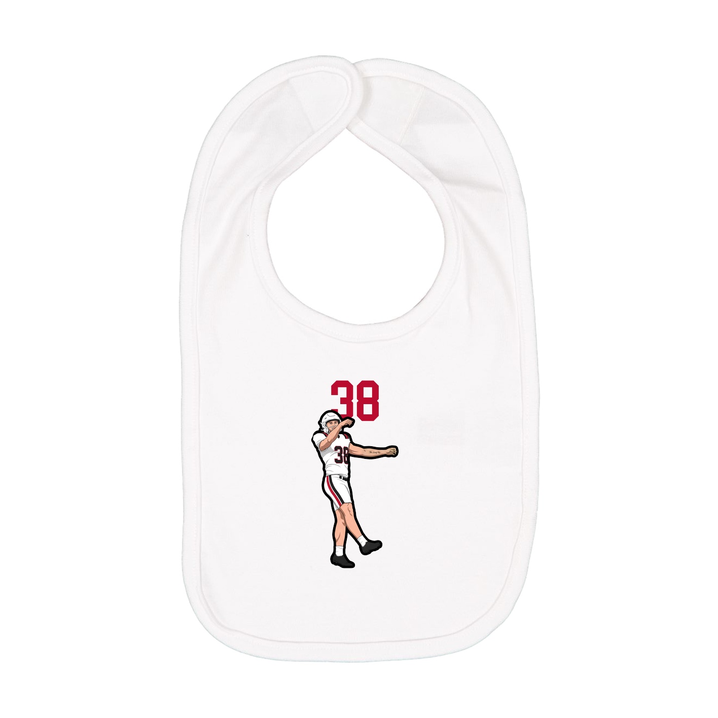 Infant Bib — Number Top in White