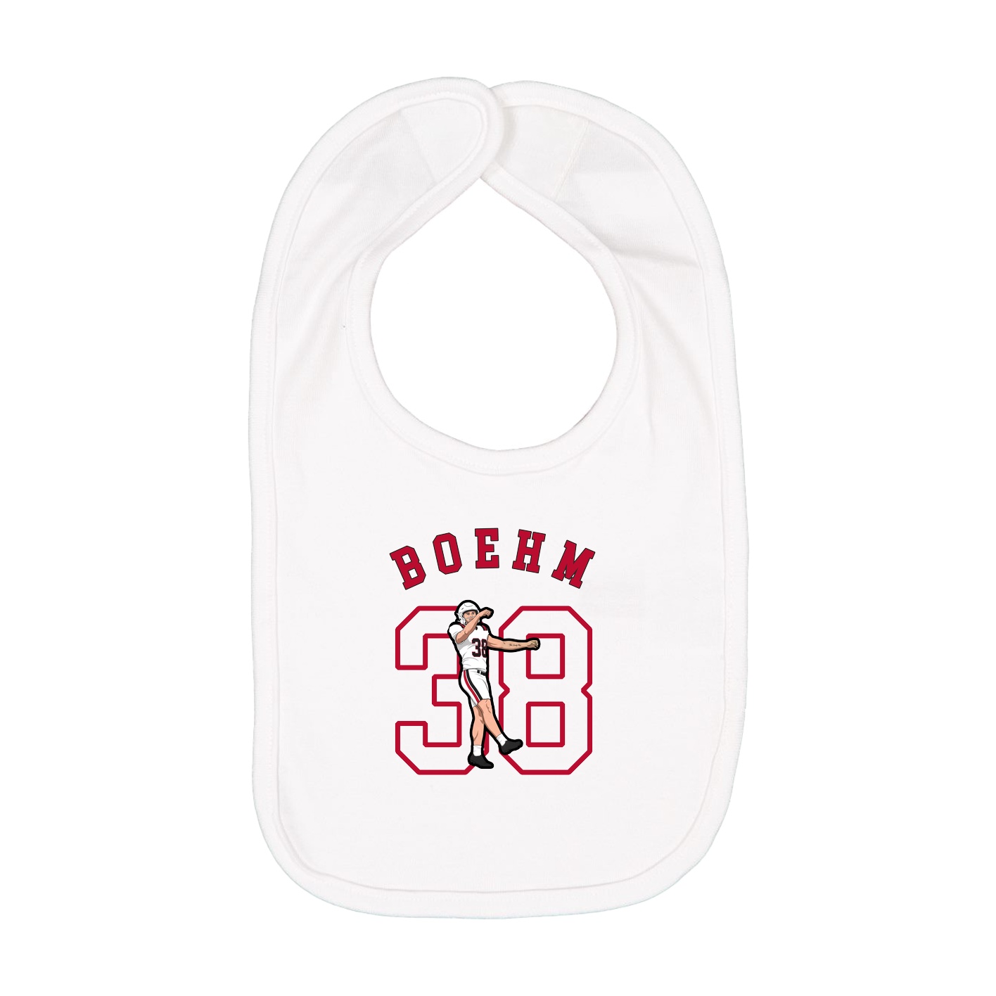 Infant Bib — Shirsey Arch in White