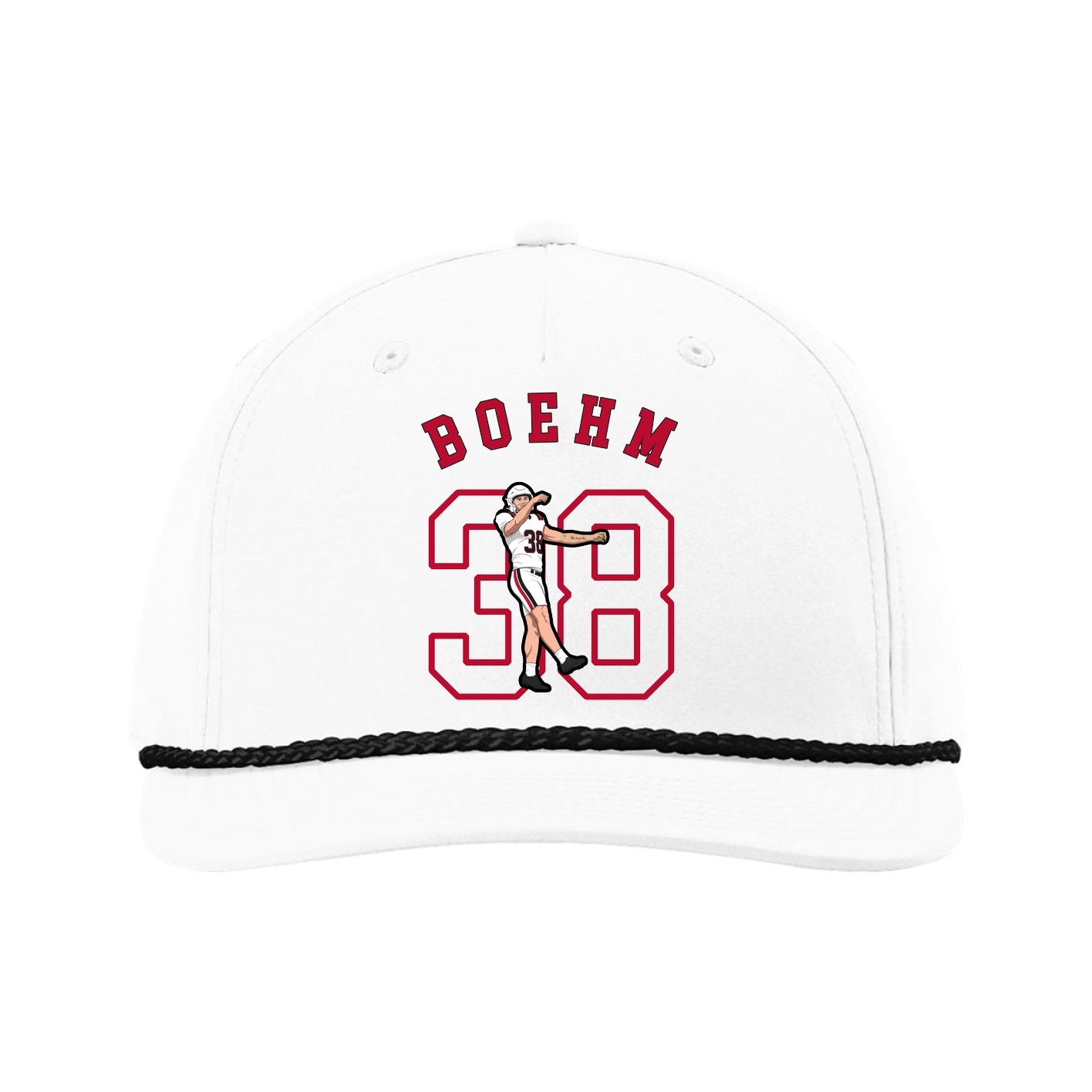 Five-Panel Classic Rope Cap — Shirsey Arch in White