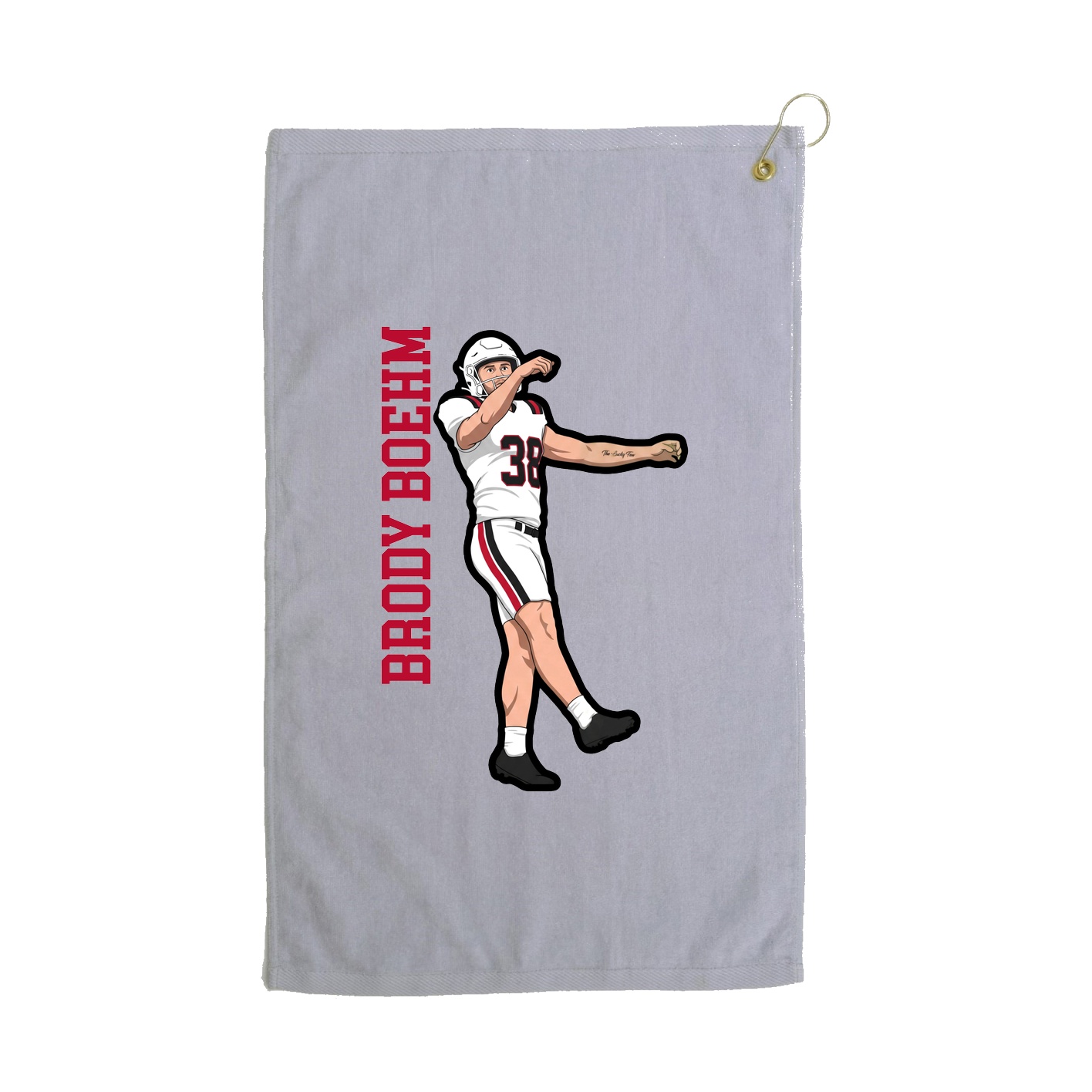 Golf Towel — Name Vertical in Grey