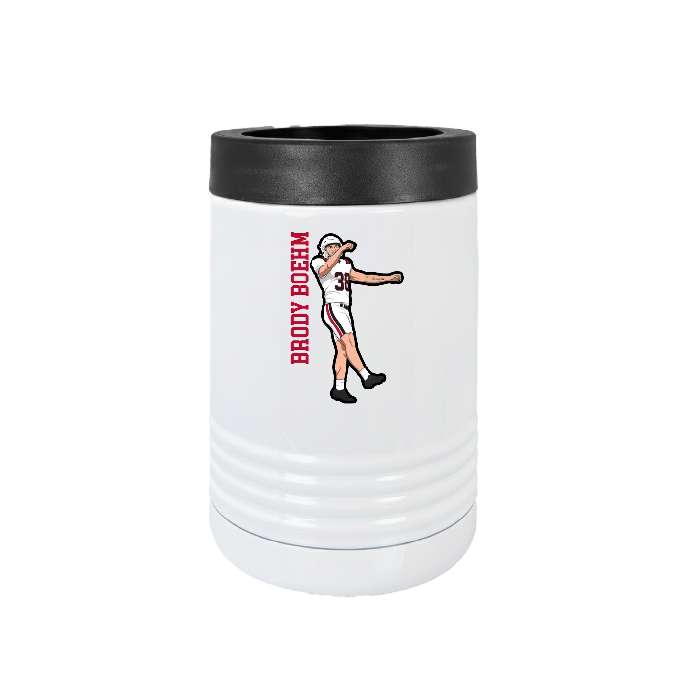 Beverage Holder — Name Vertical in White