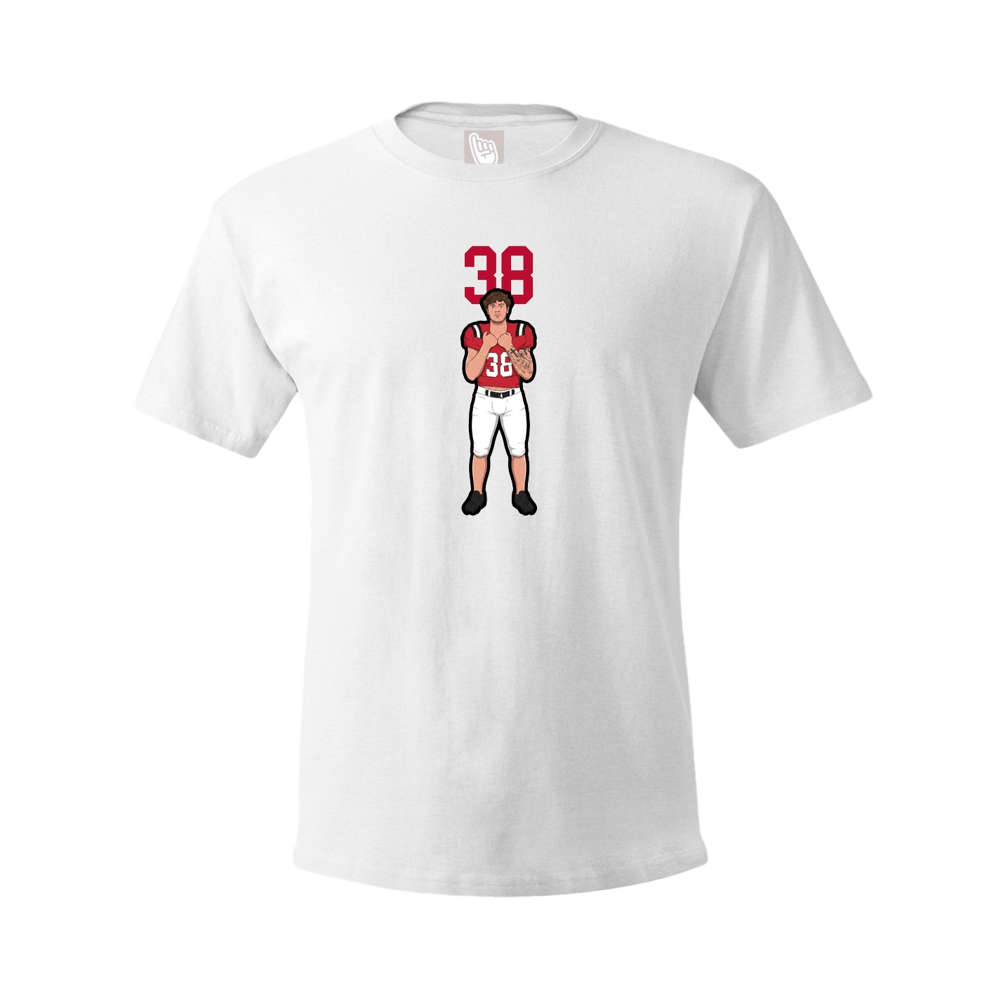 Youth Tee — Number Top in White