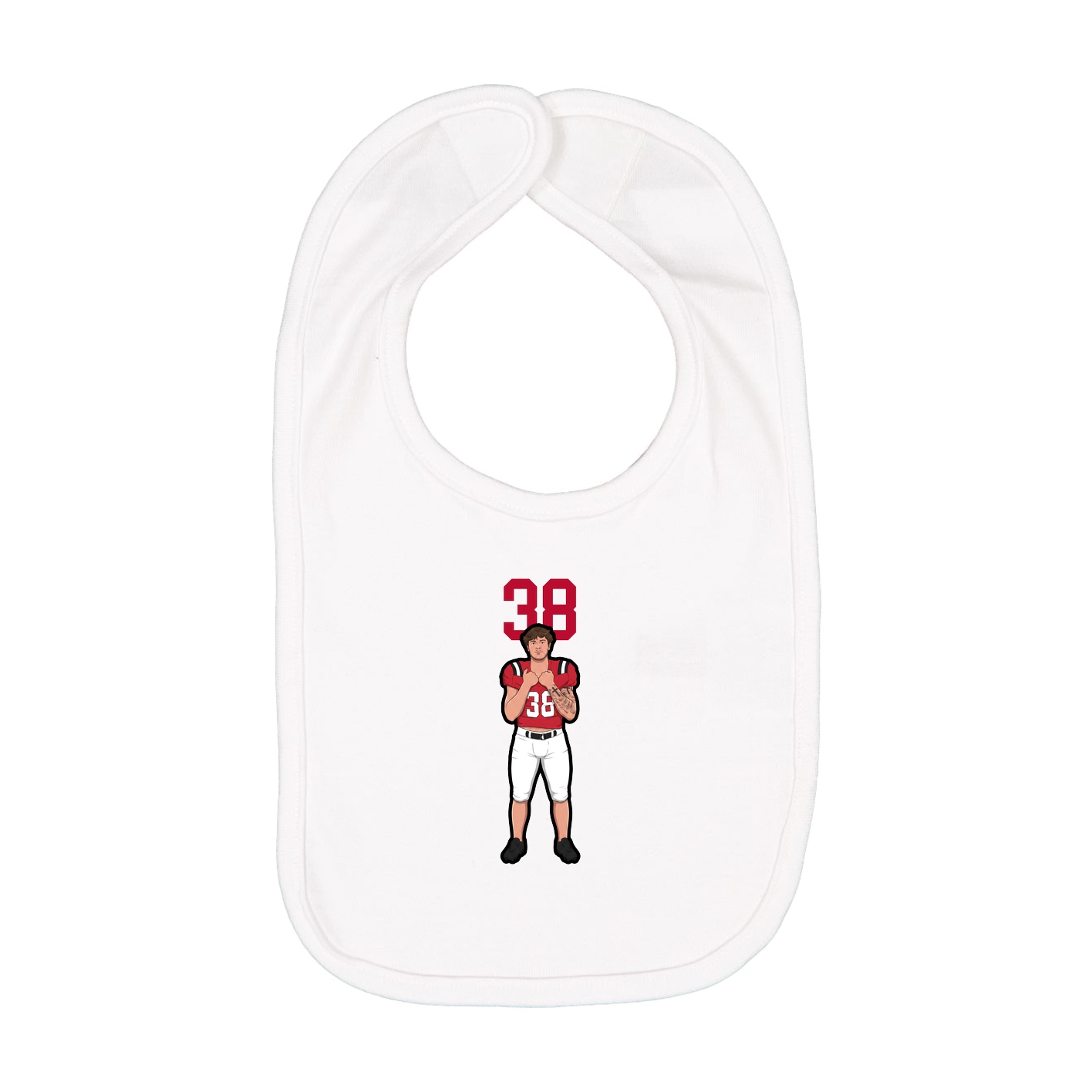 Infant Bib — Number Top in White