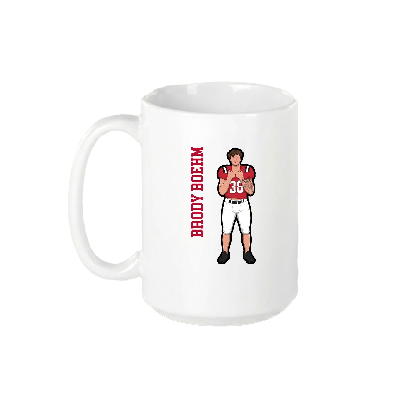 15oz Coffee Mug — Name Vertical in White
