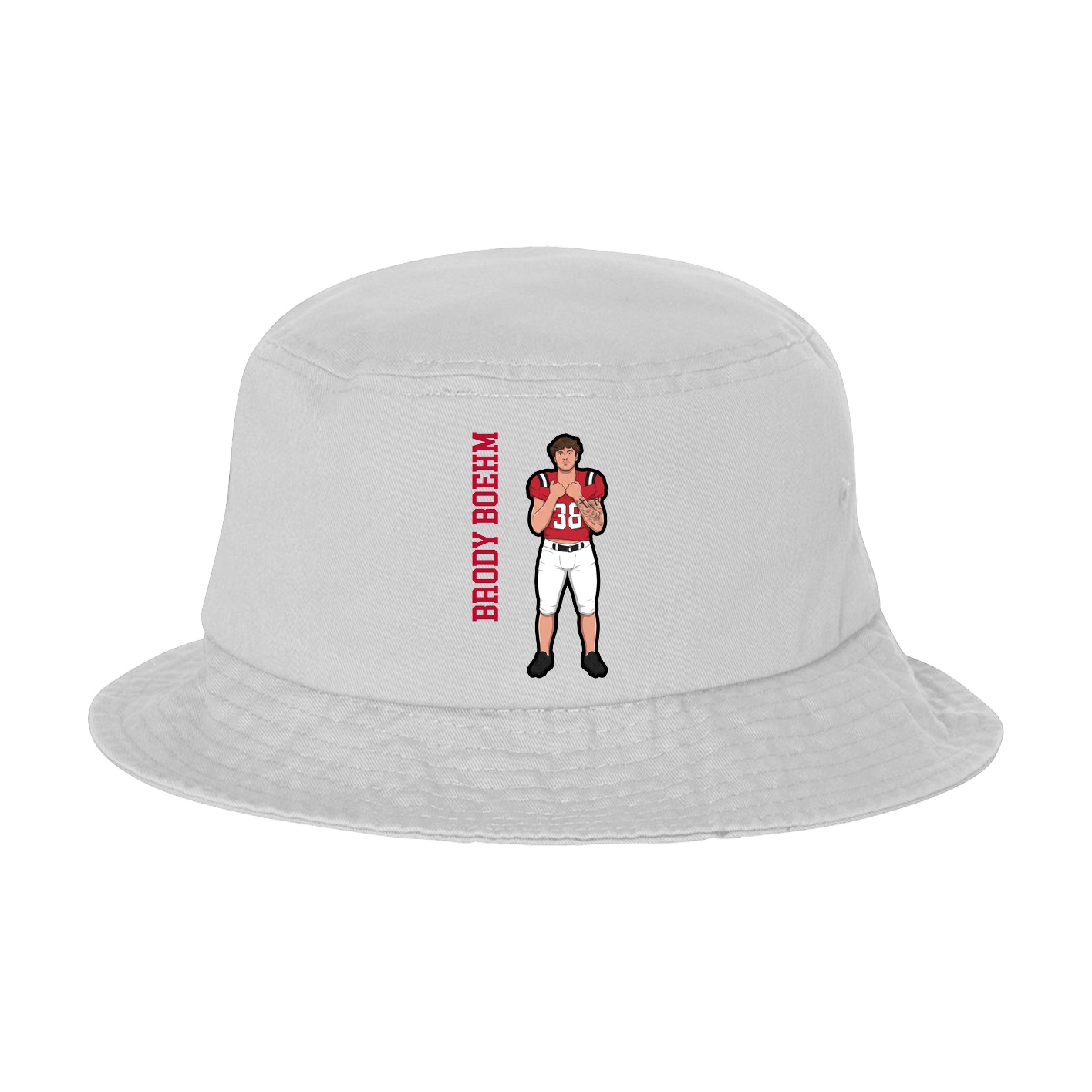 Bucket Cap — Name Vertical in White