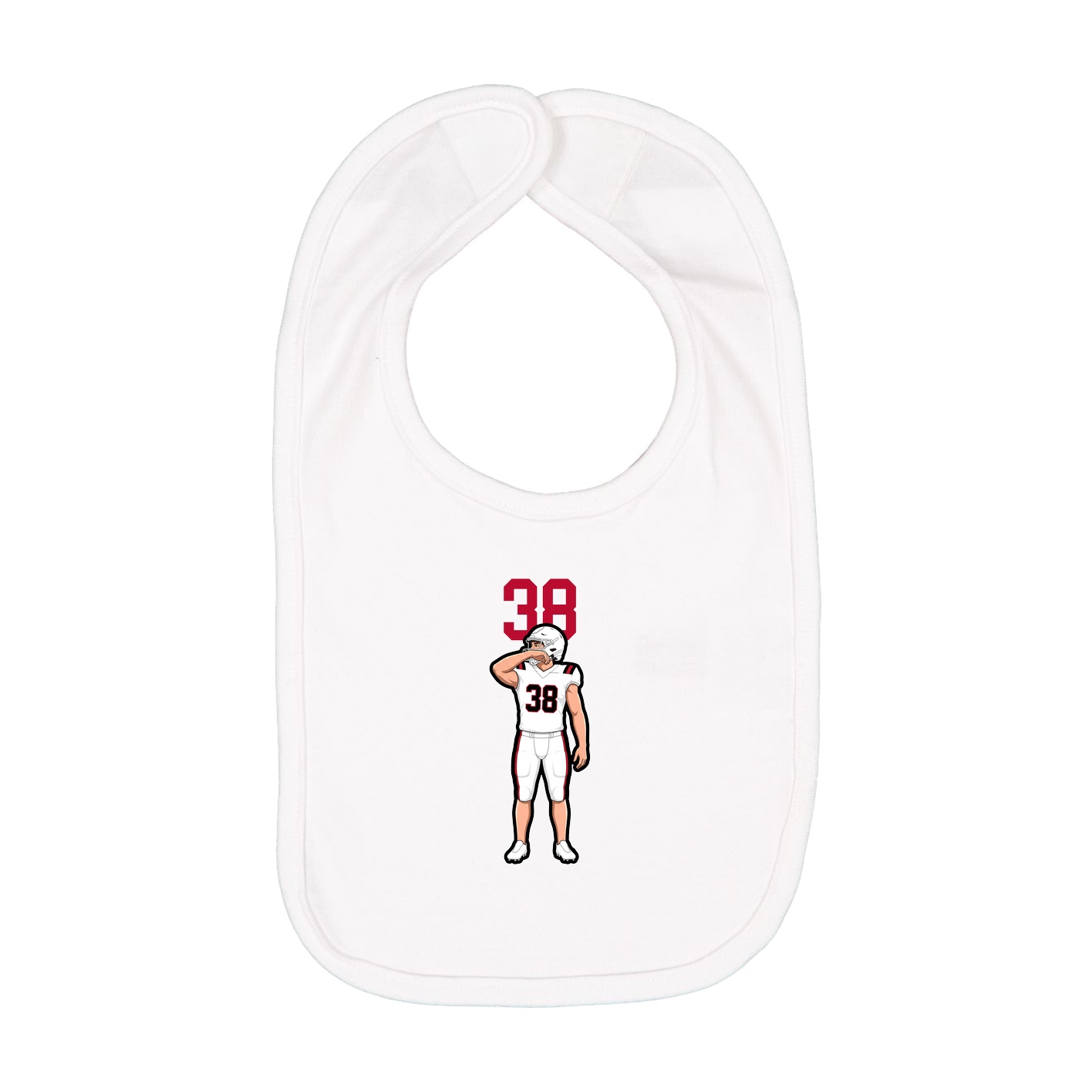 Infant Bib — Number Top in White