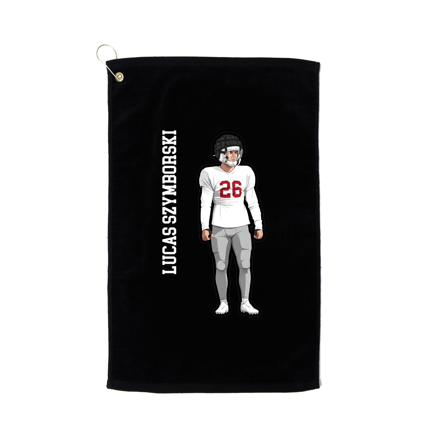 Golf Towel — Name Vertical in Black